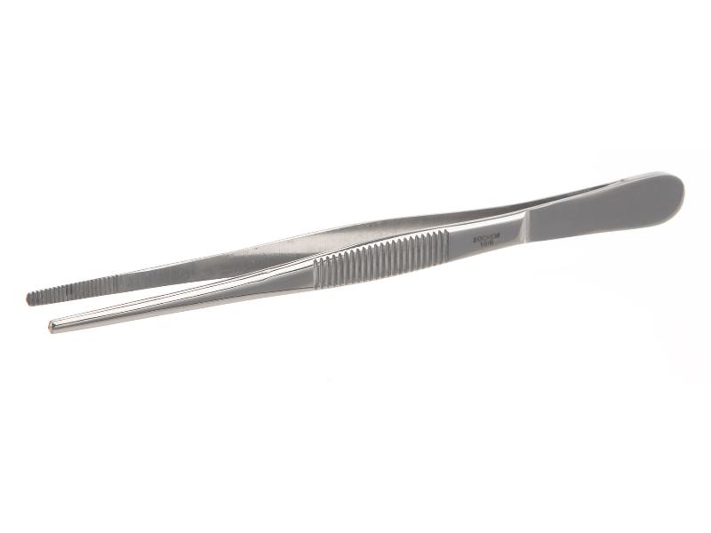 Pinzeta nerez priama 300 mm, guľatá čeľusť